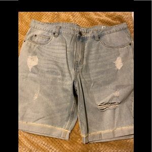 NWOT Mens Empire Distressed Denim Shorts 38